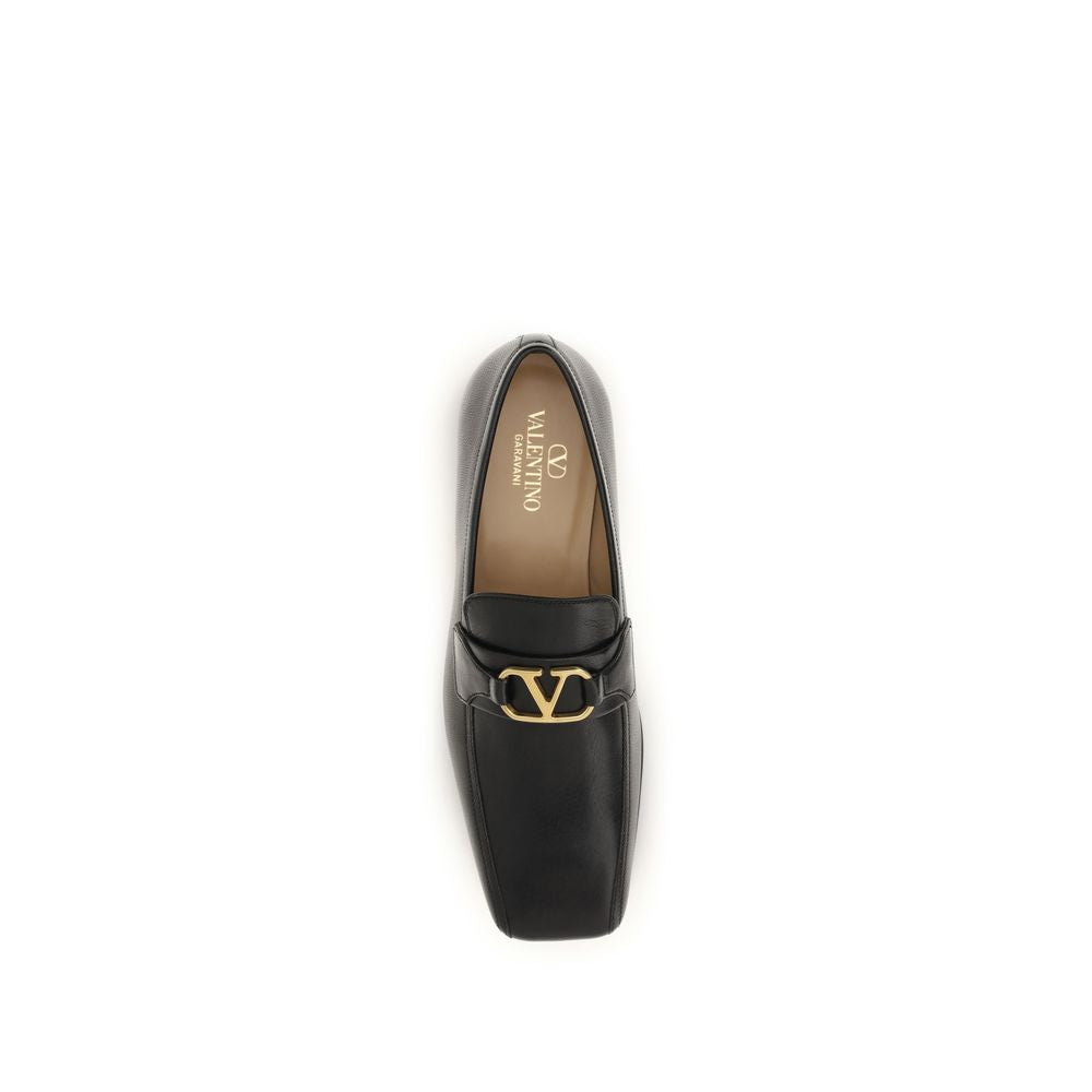 Black Goatskin Slip-On Loafers