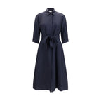 Blue Viscose Casual Dress