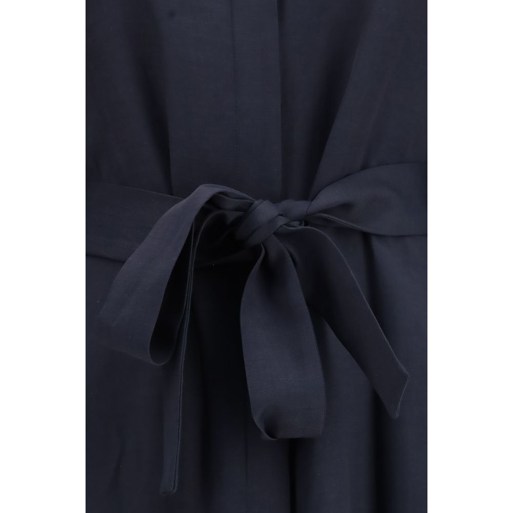 Blue Viscose Casual Dress