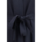 Blue Viscose Casual Dress