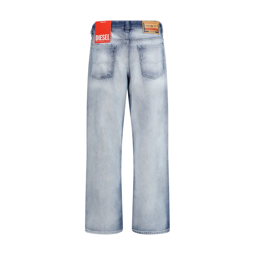 Blue Cotton Bootcut Jeans