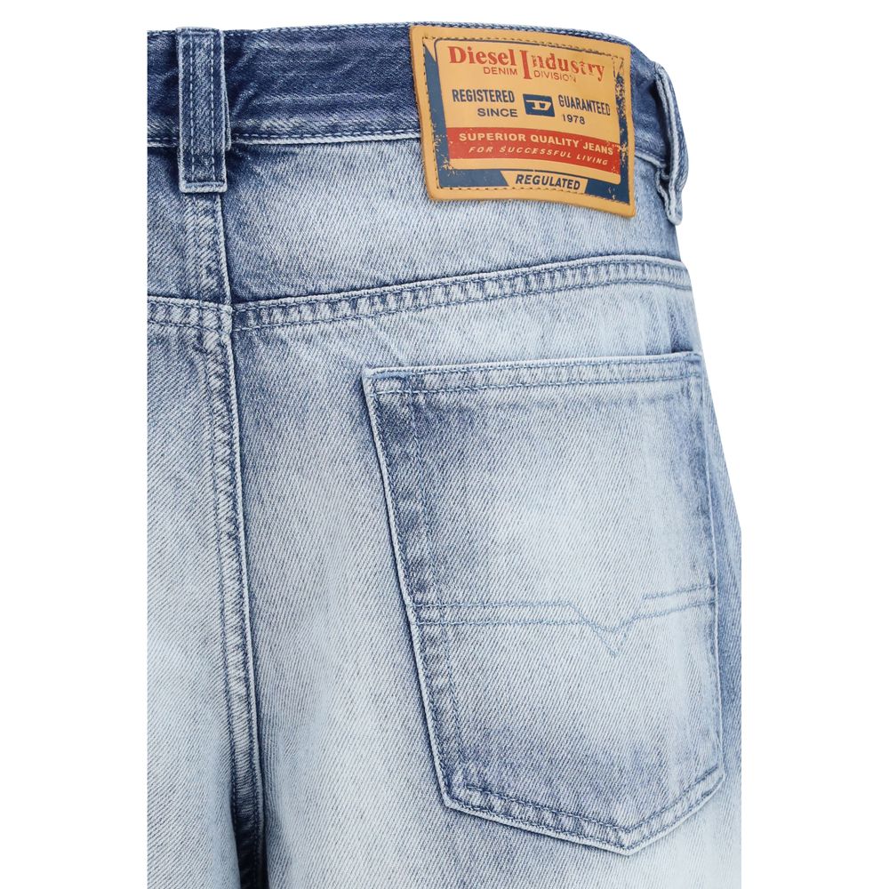 Blue Cotton Bootcut Jeans