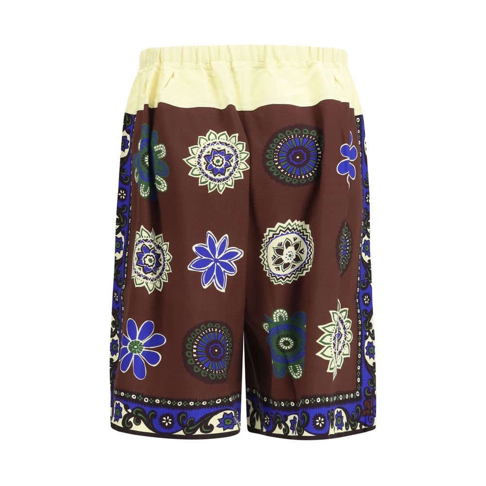 Multicolor Viscose Bermuda Shorts