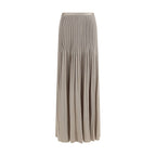 Gray Viscose Midi Skirt