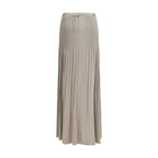 Gray Viscose Midi Skirt