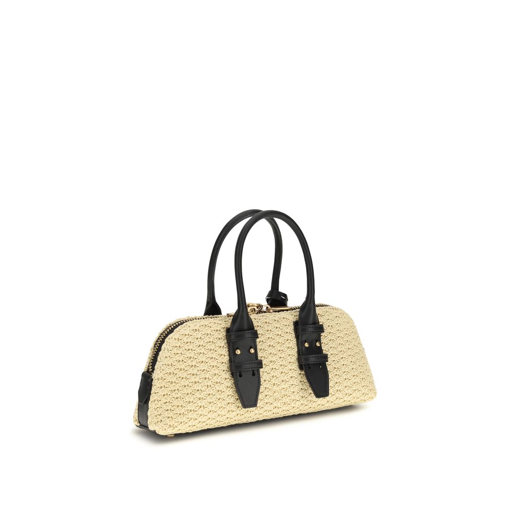 Beige Raffia Shoulder Bag