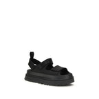 Black Recycled Polyester Platform Sandals