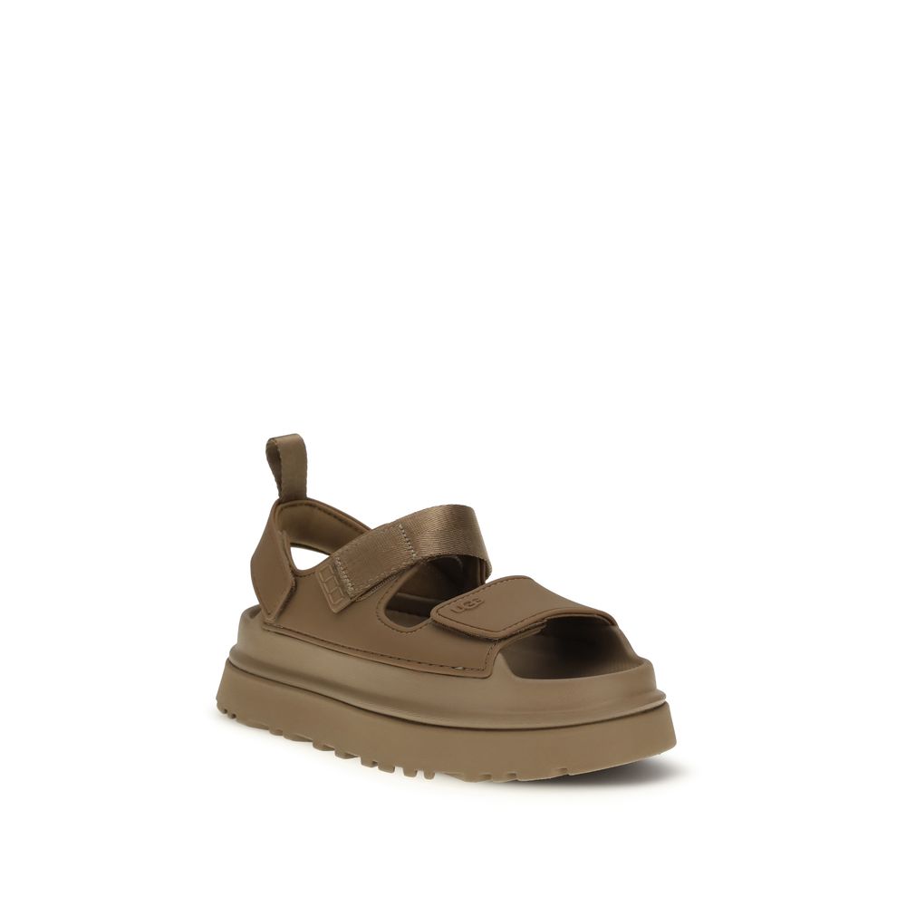 Brown Recycled Polyester Flat Sandals