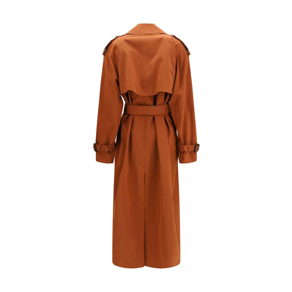 Brown Cotton Trench Coat