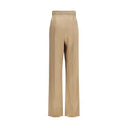 Beige Silk Dress Pants