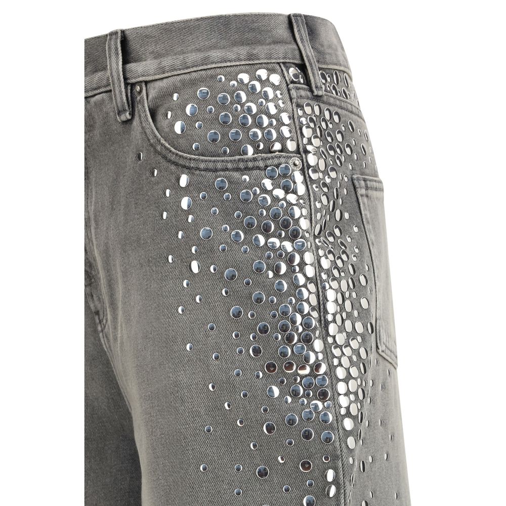 Gray Cotton Jeans Denim
