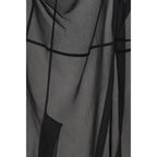 Black Polyester Midi Skirt