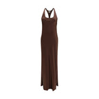 Brown Acetate Casual Dress