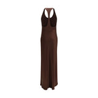 Brown Acetate Casual Dress