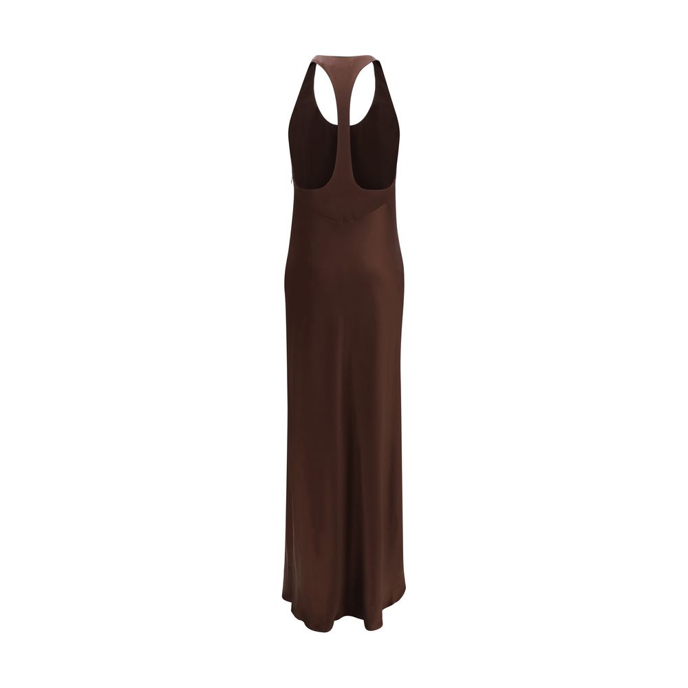 Brown Acetate Casual Dress