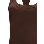 Brown Acetate Casual Dress