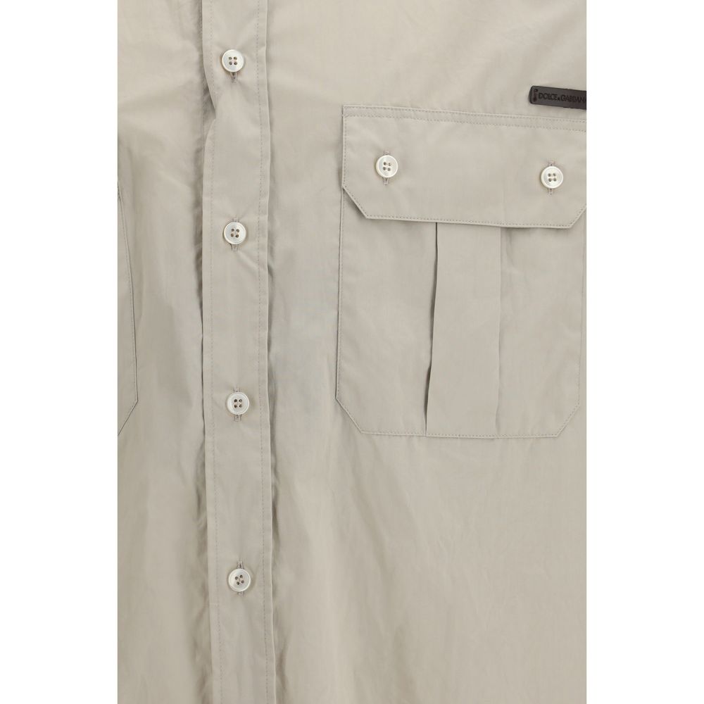Beige Cotton Dress Shirt
