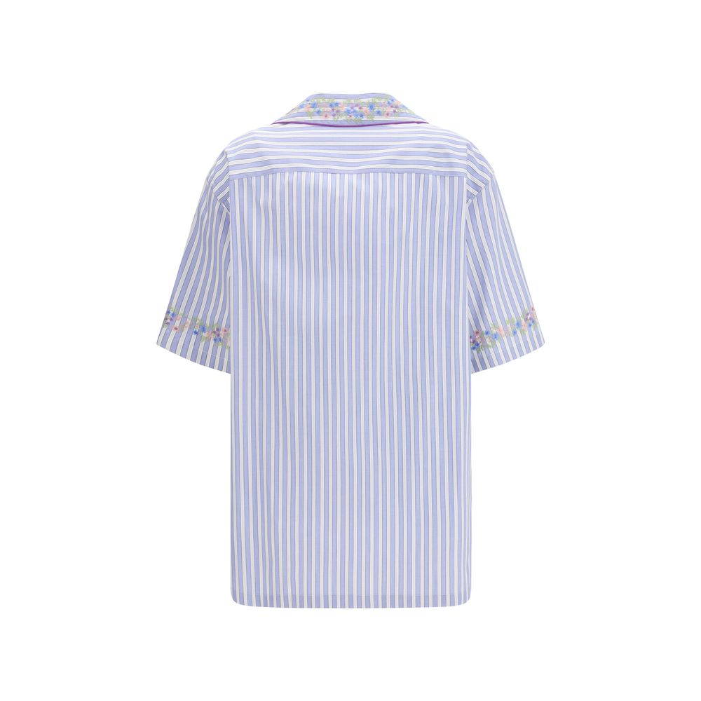 Blue Cotton Shortsleeve Shirt
