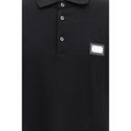 Black Cotton Polo Shirt