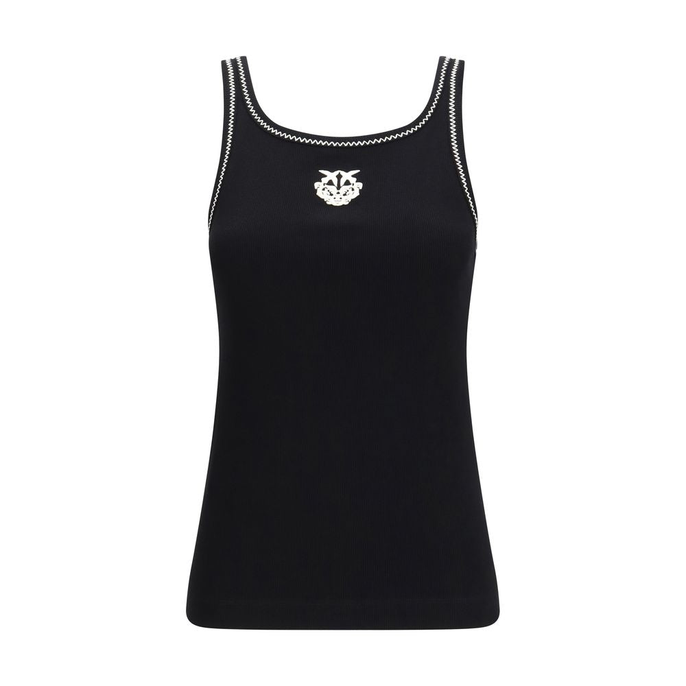 Black Cotton Sleeveles T-Shirt