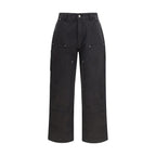 Black Cotton Casual Pants