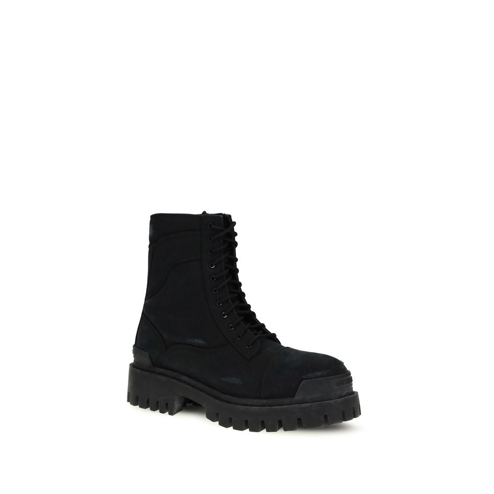 Black Calf Leather Bos Taurus Lace-Up Boots
