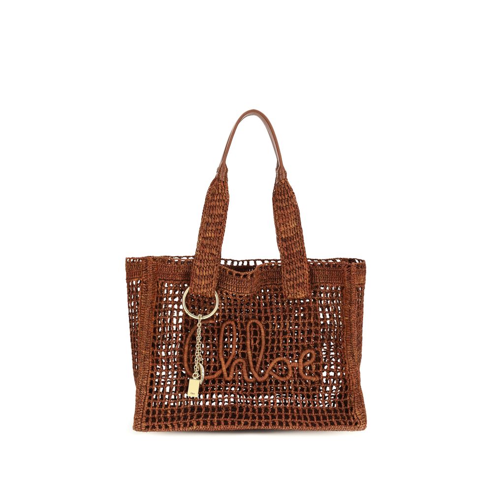 Sac à bandoulière en raphia marron