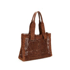 Sac à bandoulière en raphia marron