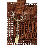 Sac à bandoulière en raphia marron