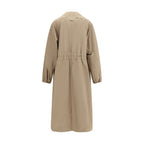 Beige Polyester Trench Coat