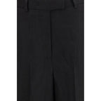 Black Viscose Bermuda Shorts