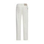 White Cotton Straight-Leg Jeans