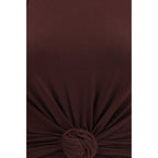 Brown Cotton Sleeveles T-Shirt