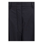 Black Cotton Casual Pants