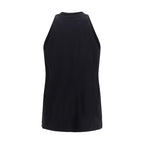 Black Cotton Sleeveles T-Shirt