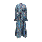 Blue Cotton Casual Dress