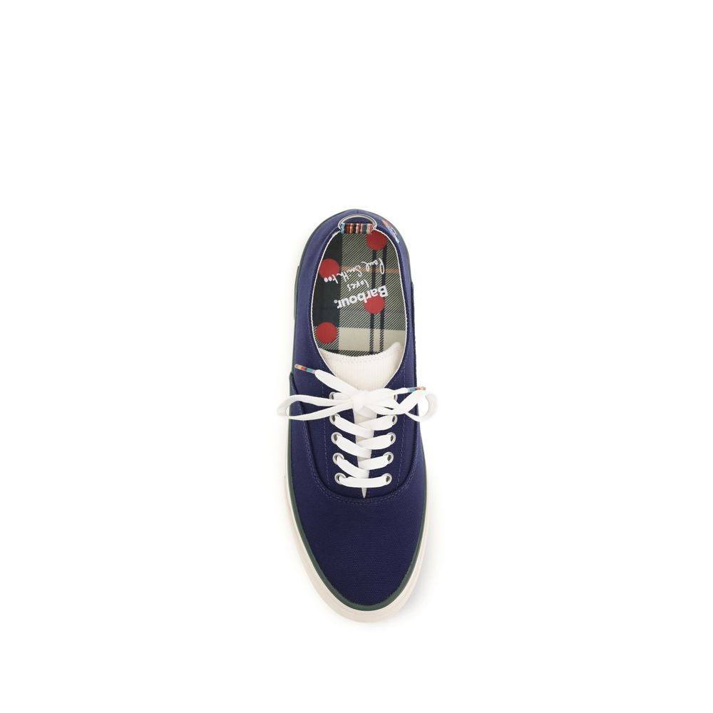 Blue Cotton Low Top Sneakers