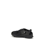 Black Calf Leather Bos Taurus Flat Sandals