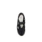 Black Calf Leather Bos Taurus Flat Sandals
