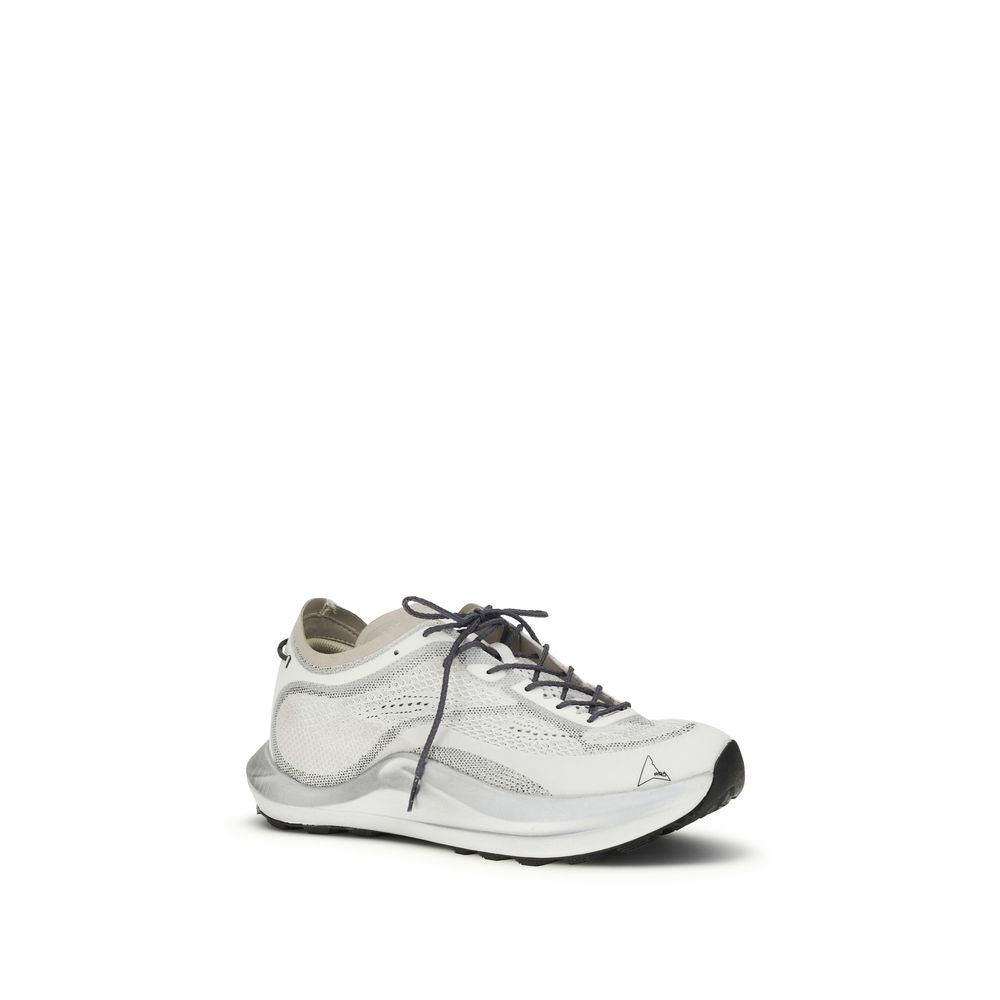 White Fabric Athletic Sneakers
