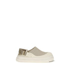 Beige Cotton Mules