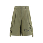 Bicolor Cotton Bermuda Shorts