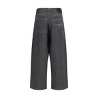 Gray Linen Relaxed Fit Jeans