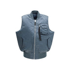 Blue Nylon Sleeveless Jacket