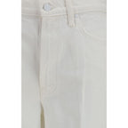 White Cotton Bootcut Jeans