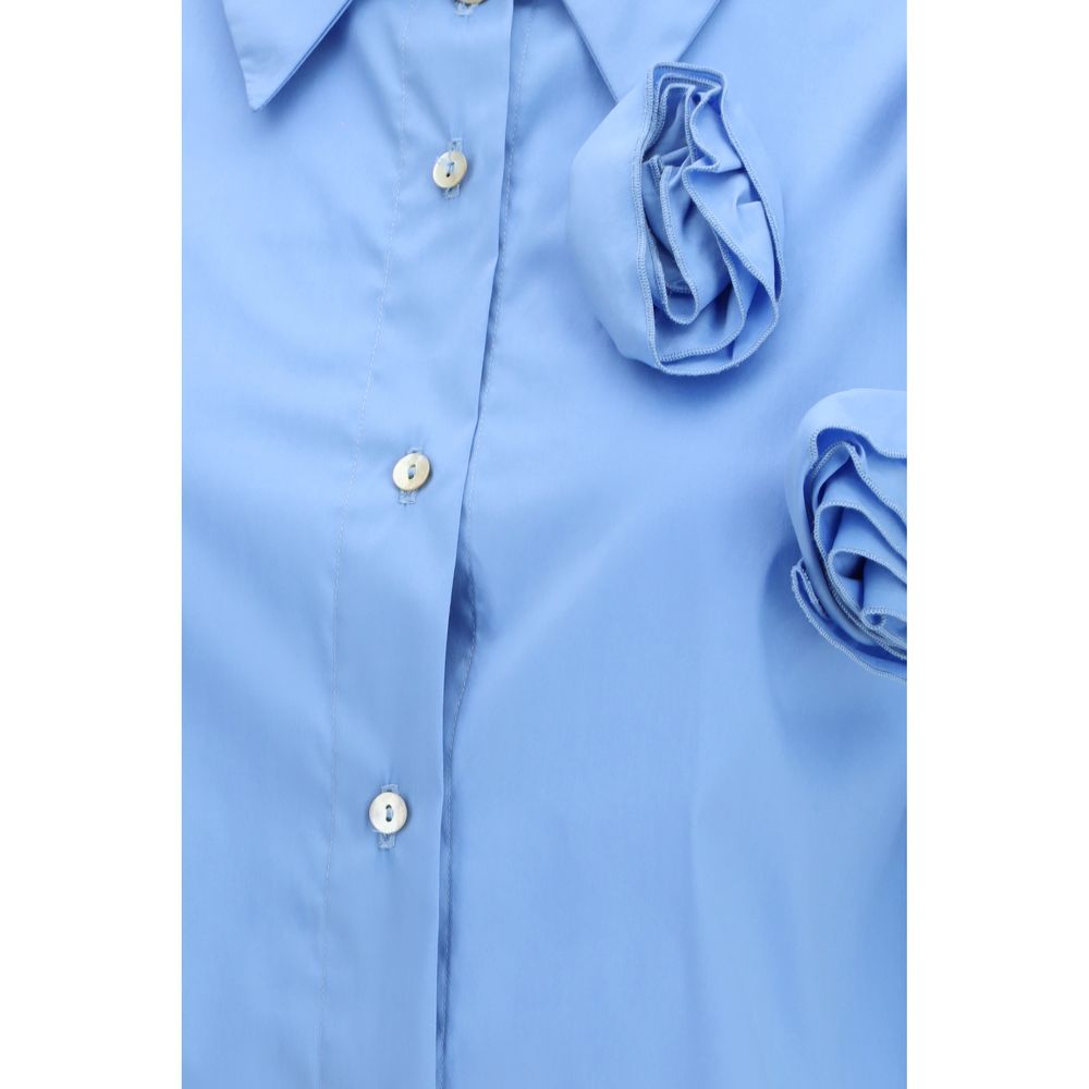 Blue Cotton Pattern Shirt