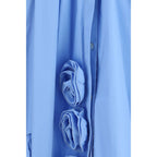 Blue Cotton Casual Dress