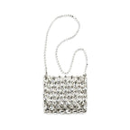Silver Polyester Shoulder Bag