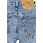 Blue Cotton Flared Jeans