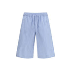 Blue Cotton Bermuda Shorts